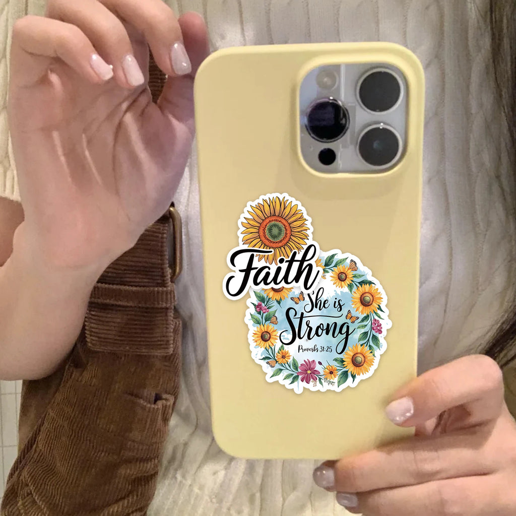 50PCS Jesus Phrase Graffiti Stickers Bible Faith Cross Words Stickers For Junk Journal Water Bottles Laptop Phone Refrigerator
