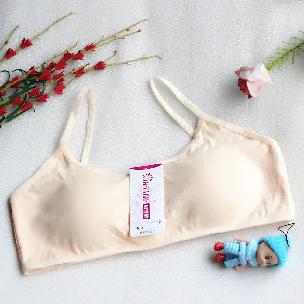 Bra For Girls 12 Years Cotton Brassiere Training Bra Teenagers Lingerie Gym Breathable Tops Underwear 7-16T