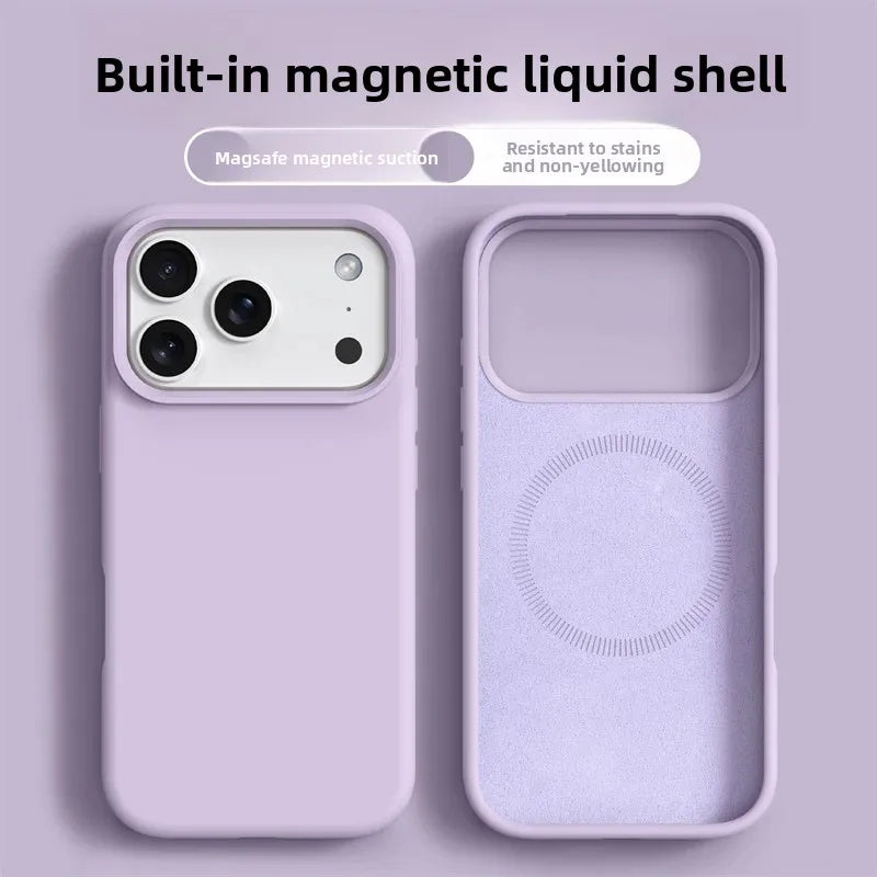 Original Magnetic Phone Case For iPhone 17 16 Pro Max Air Liquid Silicone Cases For iPhone17 16 Pro Max 17Pro Soft Bumper Cover