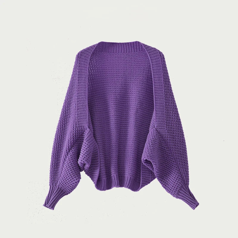 Shrug Sweater Women's Long Sleeve Open Front Knitted Cardigan Sweater Female Fall Winter Wrap-Up Knitwear Basic Outfit