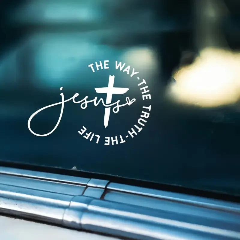 1Jesus Road Christian Car Sticker - Cross design strap