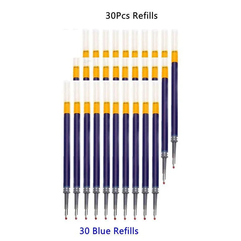 13-30Pcs 0.5mm Fine Point Retractable Gel Pens, Black Ink, Soft Anti-Slip Grip, Smooth Writing, Office & School Stationery Set
