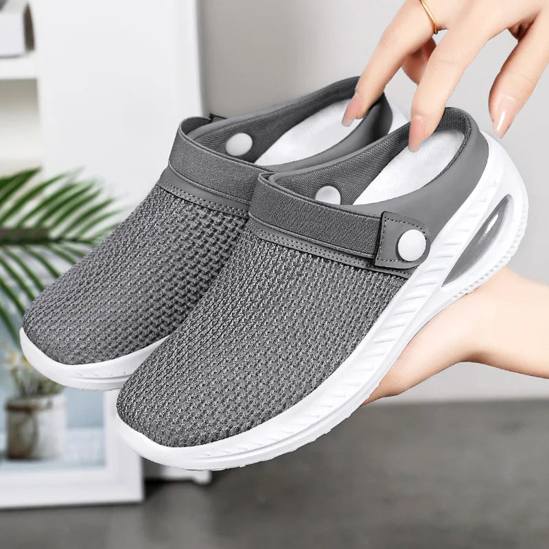 2025 New Breathable Women's Slippers Soft Sole Casual Beach Shoes Breathable Lazy Half Drag Women's Shoes