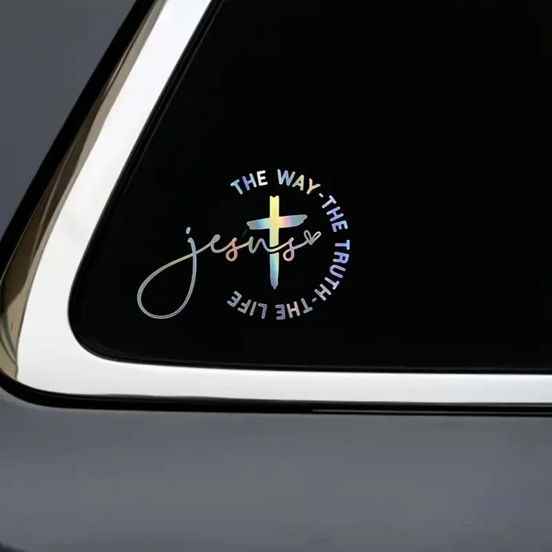 1Jesus Road Christian Car Sticker - Cross design strap