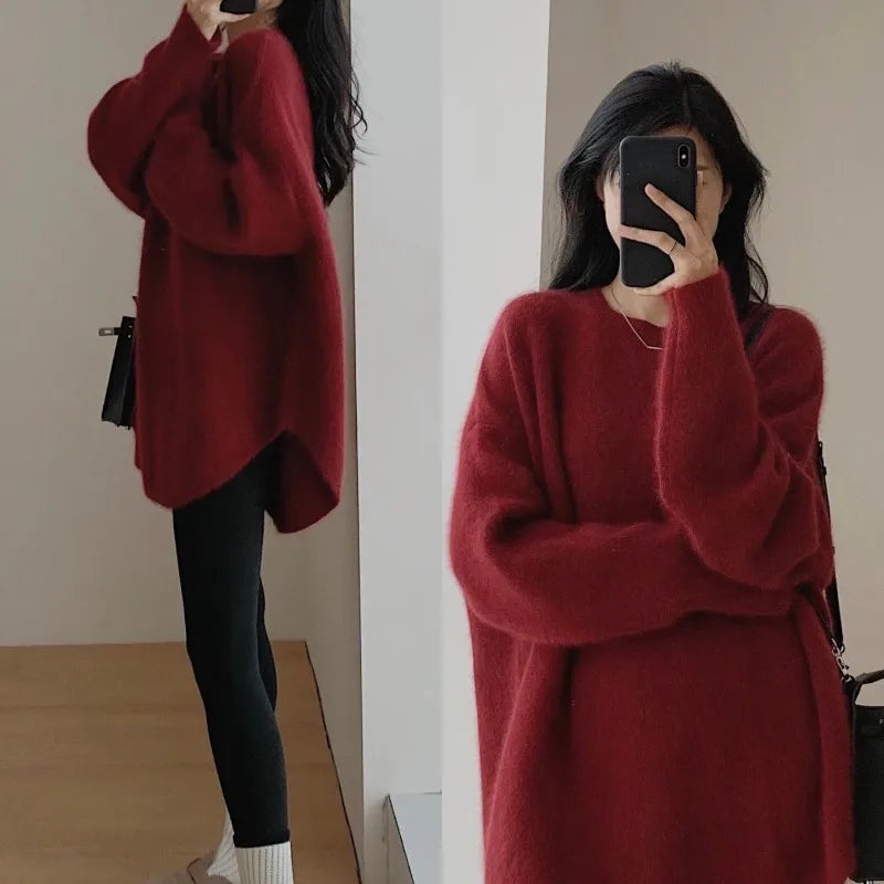 Sweater women's autumn clothing new autumn and winter French chic and beautiful unique knitted base sweater pullover inner top