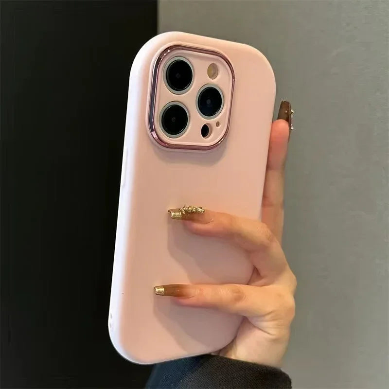 Luxury Cute Soft Silicone Candy Color Phone Case For iPhone 11 12 13 14 15 16 17 Pro Max Plus Shockproof Bumper Back Cases Cover
