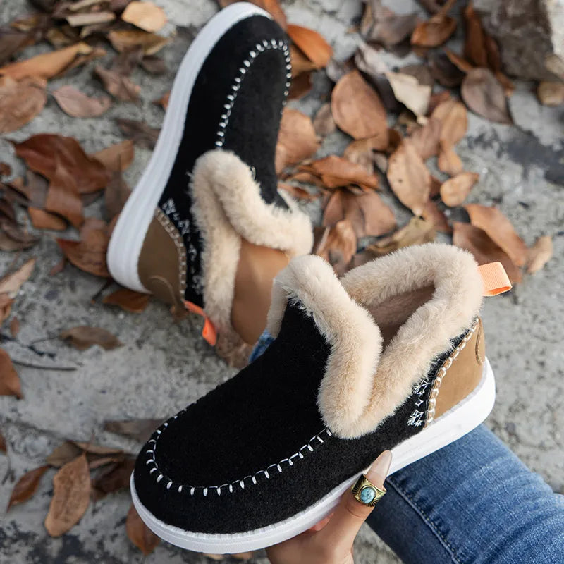 Boots 2025 Winter Shoes For Woman Fur Botas Mujer Casual Women's Ankle Boots Winter Footwear Female Rubber Snow Boots For Women