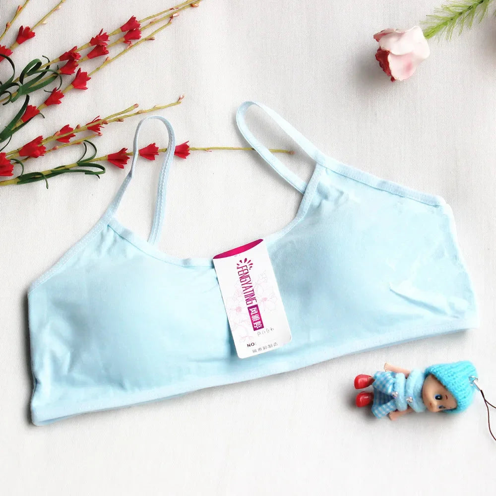Bra For Girls 12 Years Cotton Brassiere Training Bra Teenagers Lingerie Gym Breathable Tops Underwear 7-16T