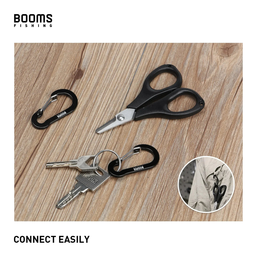 Booms Fishing CC1-10pcs Multi-Use Small Clips Keychain Caribeaner Clip 2 inch Aluminum D Ring Carabiners Fishing Accessories