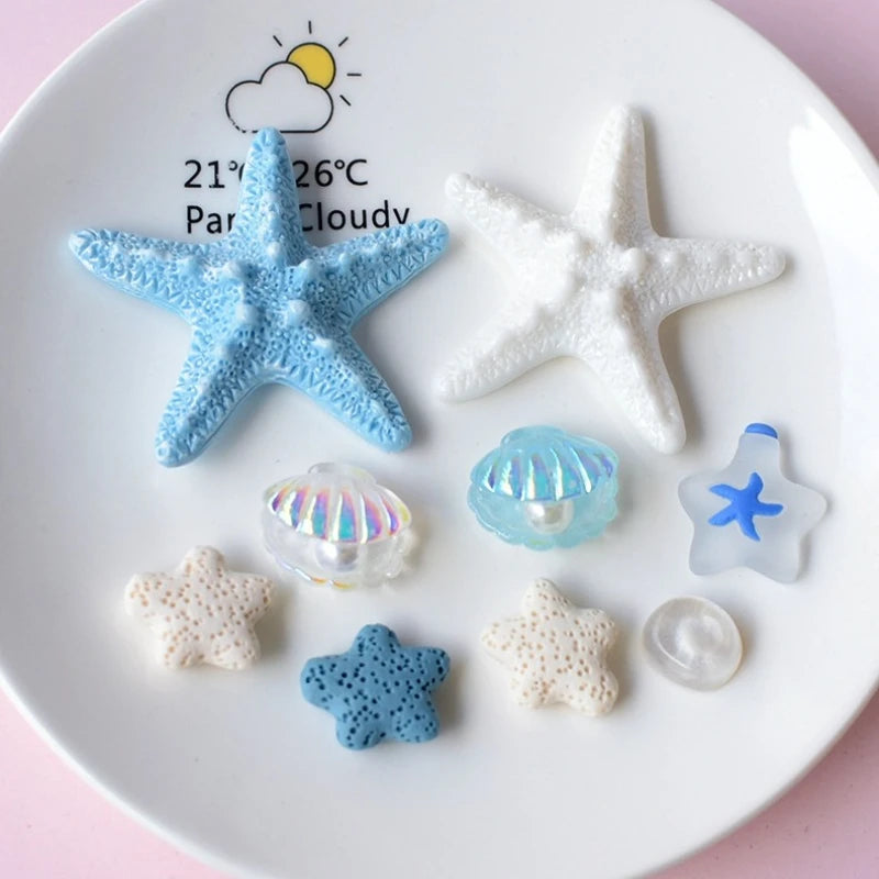 Summer Blue Ocean Theme Beach-Browned Hello Kitty Shoe Charms Starfish Sandal & Clog Decorations Holiday Gift for Women Girls
