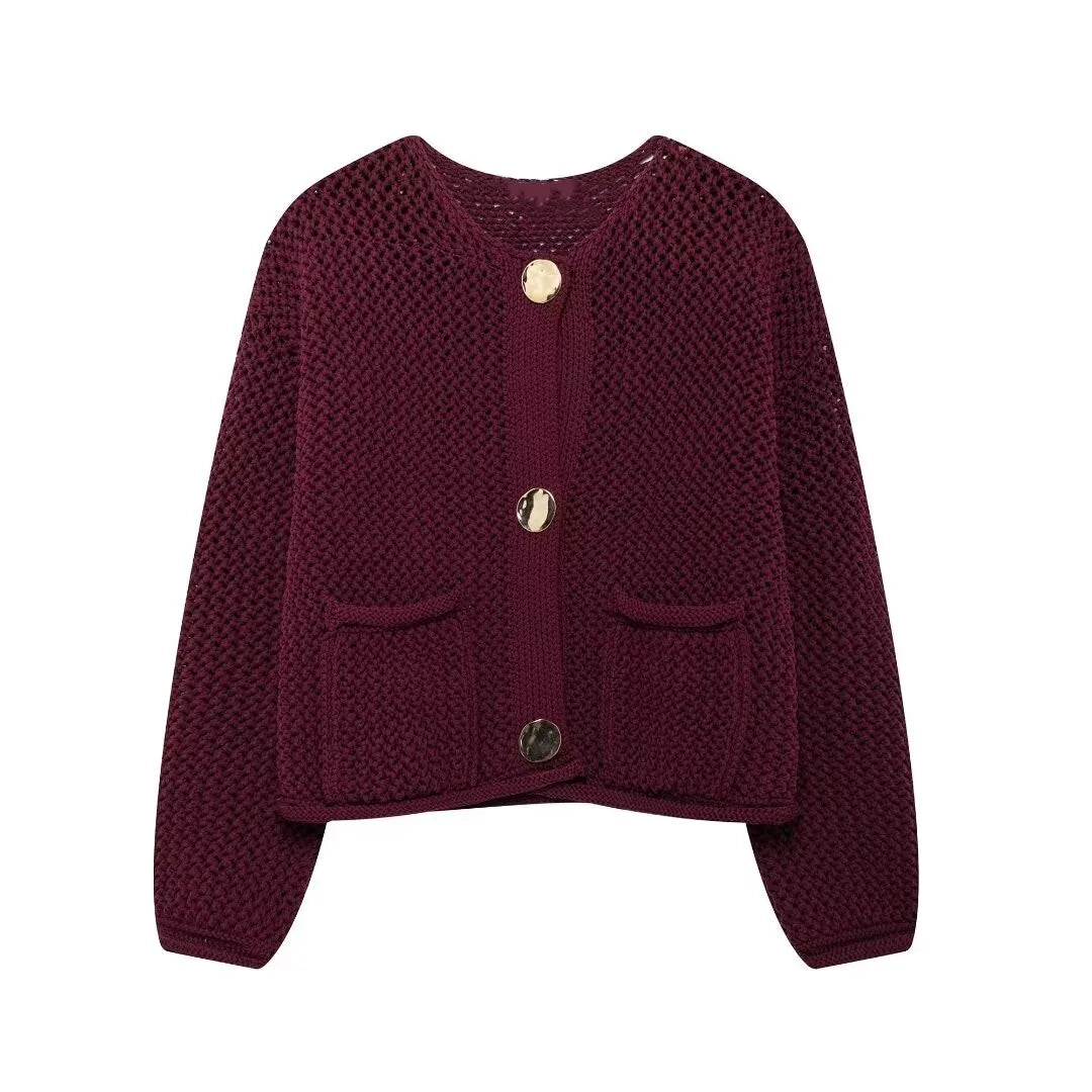 Fall Clothes 2024 Women Long Sleeve Top Knitted Luxury Designer Korean Fashion Cardigans For Woman Vintage Sweater Single Breast