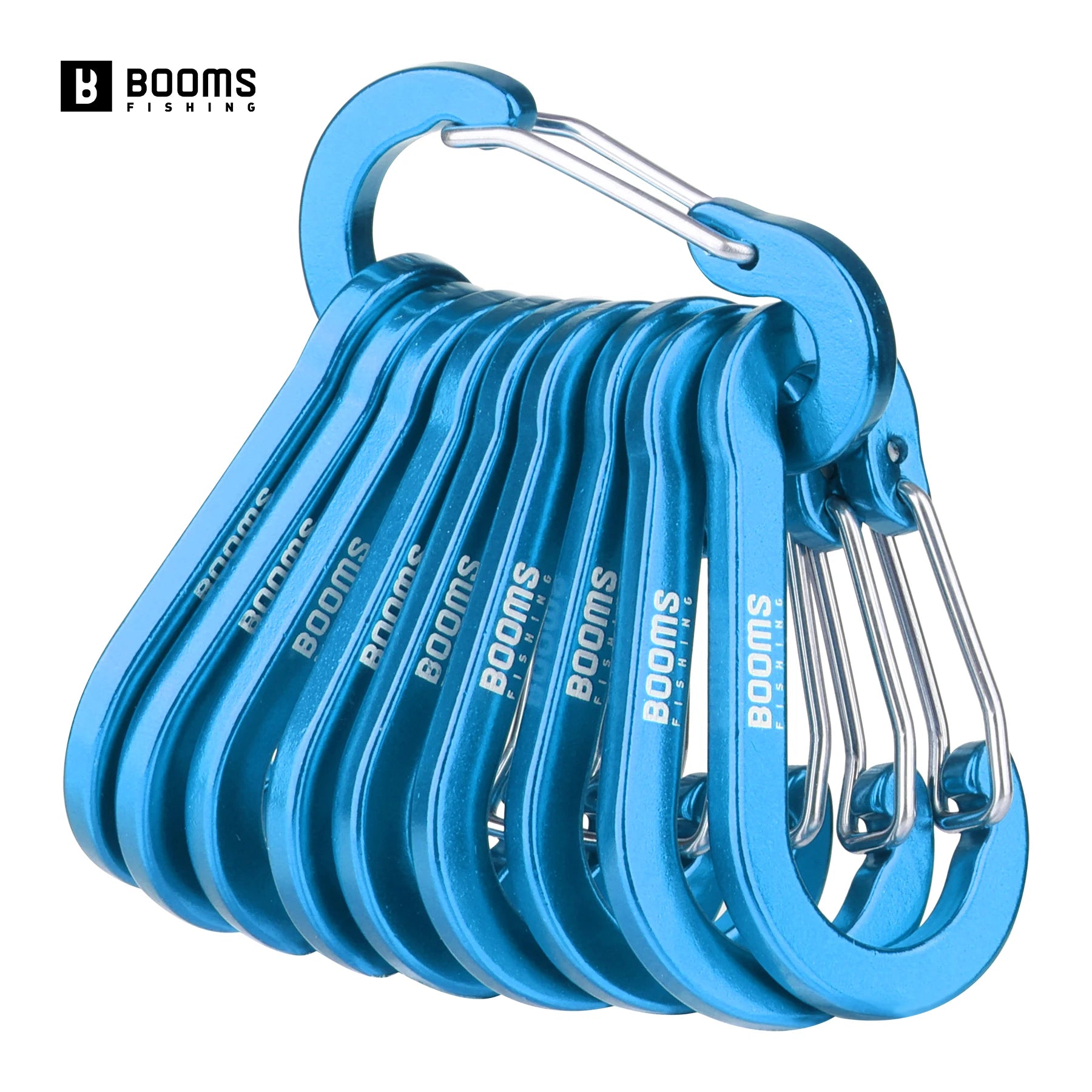 Booms Fishing CC1-10pcs Multi-Use Small Clips Keychain Caribeaner Clip 2 inch Aluminum D Ring Carabiners Fishing Accessories