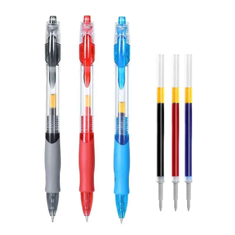 13-30Pcs 0.5mm Fine Point Retractable Gel Pens, Black Ink, Soft Anti-Slip Grip, Smooth Writing, Office & School Stationery Set