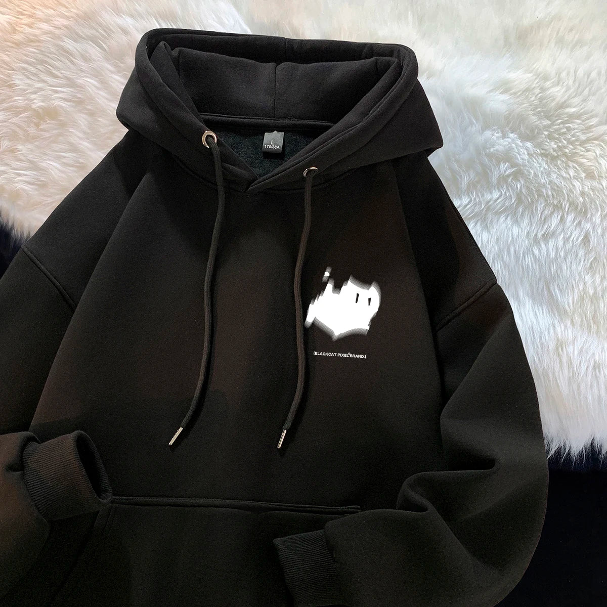 Hoodie men's trendy brand versatile Hong Kong style high street American printed top autumn and winter coat