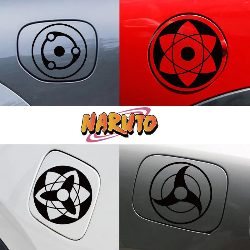 1Pcs Naruto Writing Wheel Eye Car Stickers Gas Tank Cover Decoration Waterproof  Stickers  Body Scratches Cover Car Stickers