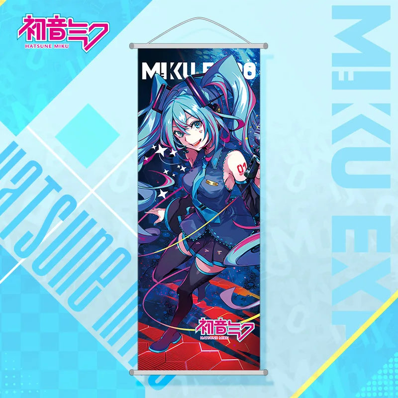 Hatsune Miku Room Decoration Wall Decoration Cartoon Hatsune Miku Hanging Painting Long Scroll Holiday Gift Anime Goods Support