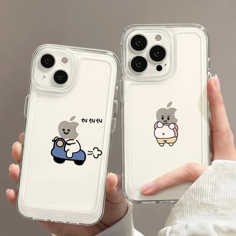 Funny Phone Case For iPhone 16 15 14 13 12 11 Pro Max XR X XS 13 12 Mini Soft Clear Cover