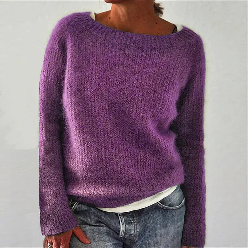 2025 Spring Knitting Oversize Women's Sweater Black O-neck Long Sleeve Loose Warm Sweaters Female Trendy Casual Ladies Clothes