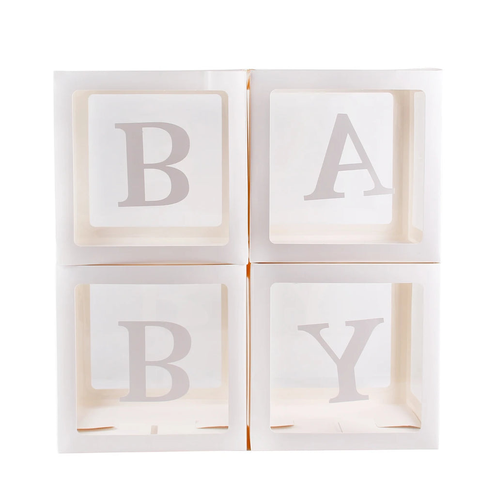 25cm BABY Letter Box Balloon Boxes Baby Shower Boy Girl 1st Birthday Party Decoration Kids Babyshower Gender Reveal Party Decor