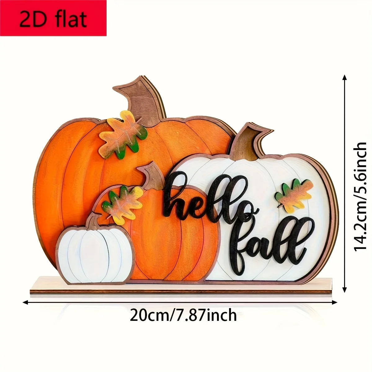 Fall Decorations for Home Hello Pumpkin Wooden Sign Hello Fall Wooden Block Signs for Autumn Farmhouse Decor for Home Kitchen