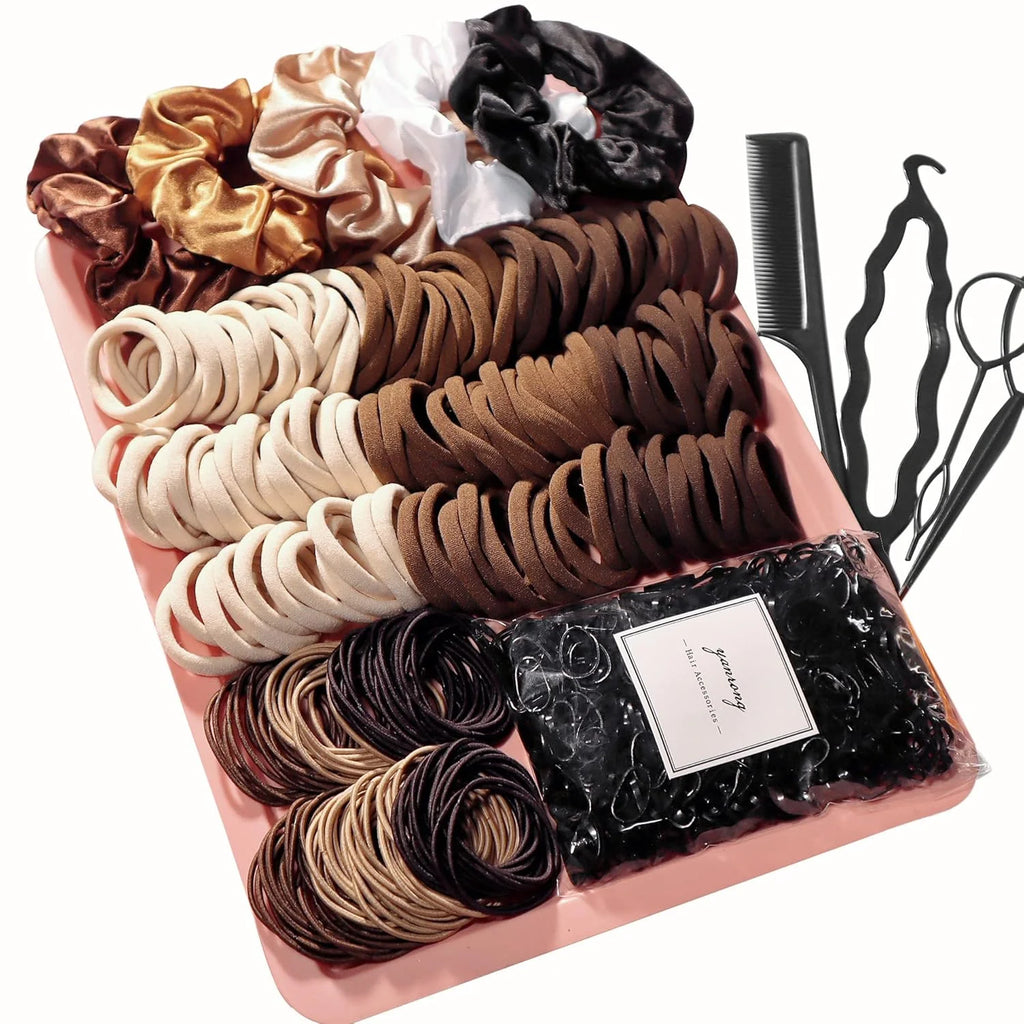 Hair Accessories for Woman Set Seamless Fashionable Brown Ponytail Holders Variety Hair Scrunchies HairBands Scrunchy Hair Ties