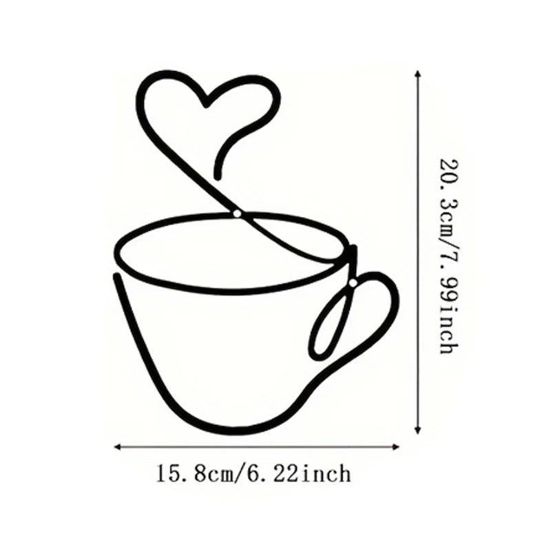 1/3pcs of Creative Coffee Wall Hangings, Coffee Shop Decorations,  Interior Wall Decorations, Wall Hanging Iron Paintings