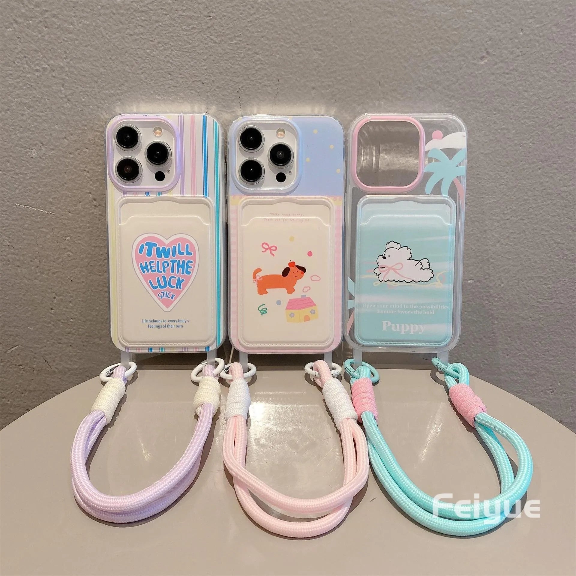 Cute Soft Phone Case for iPhone 16 Case iPhone 15 14 13 12 Pro Max Card Holder Wallet Shockproof Cover