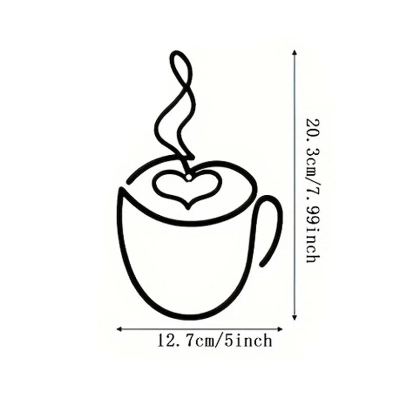 1/3pcs of Creative Coffee Wall Hangings, Coffee Shop Decorations,  Interior Wall Decorations, Wall Hanging Iron Paintings
