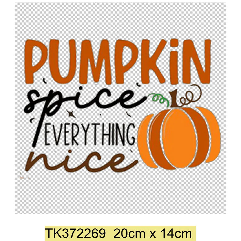 Retro Printing Thanksgiving Iron on Transfers Patches Pumpkin Autumn Heat Transfer Stickers for Clothes Heat Transfers Patches