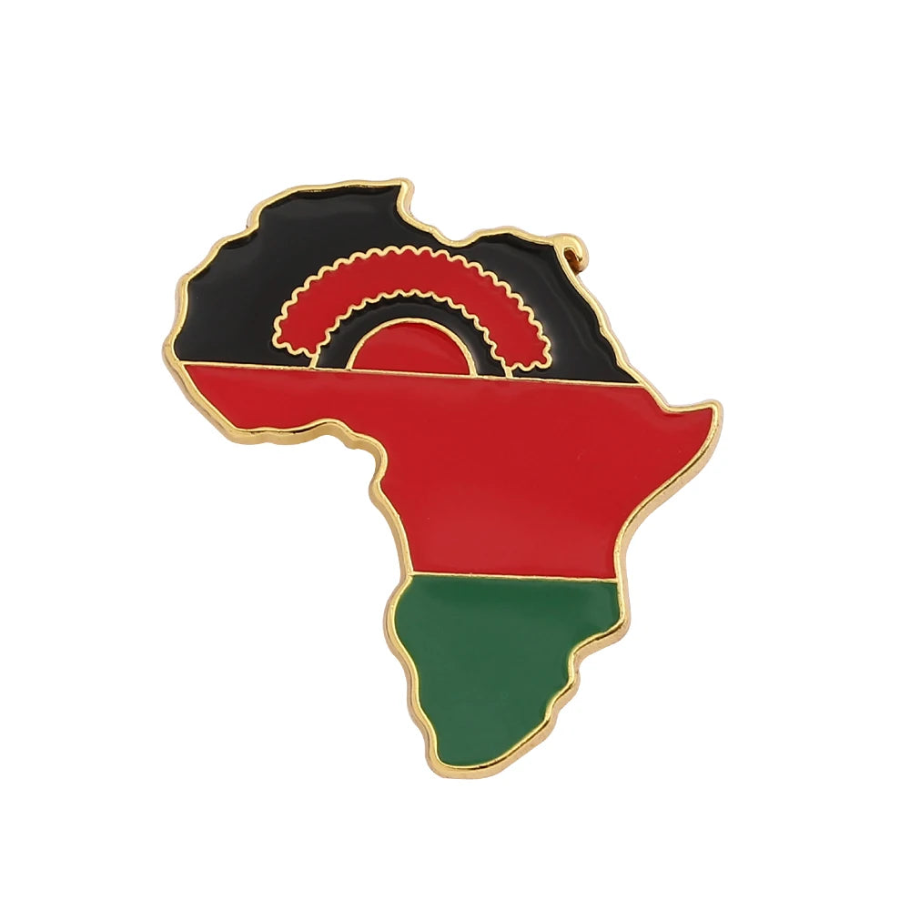 Hip-hop Africa Map Enamel Pins Brooches Ethnic Jewelry Ghana Congo Sudan Somalia Uganda Zimbabwe Zambia Liberia Map Brooch