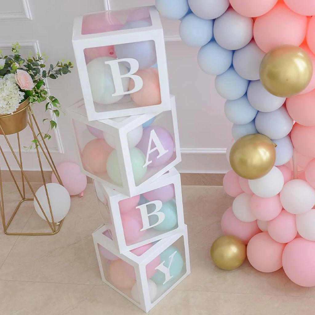25cm BABY Letter Box Balloon Boxes Baby Shower Boy Girl 1st Birthday Party Decoration Kids Babyshower Gender Reveal Party Decor