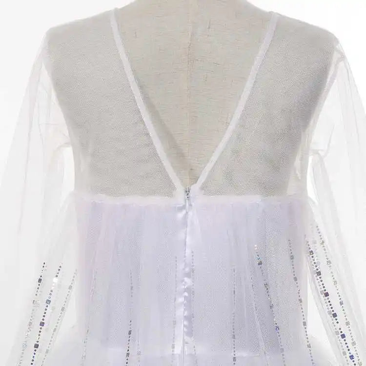 Disney Kid Girls Cosplay Frozen Elsa Mesh Costumes Snow Queen Elsa Princess Long Dress Halloween Party Carnival Clothes Vestido