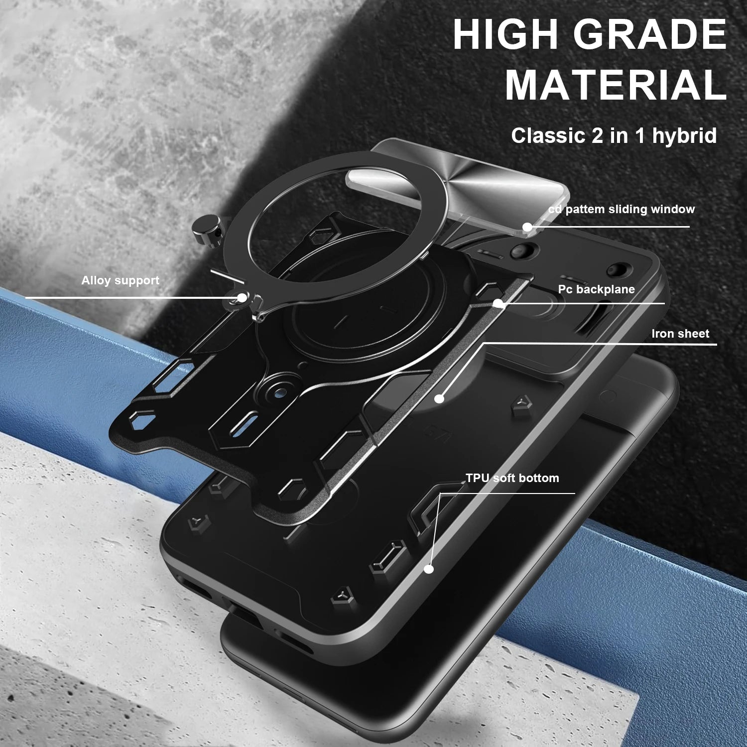 Protective Cover For Nothing Phone 3a Case With Ring Stand Holder Lens Protection Fundas Coque Capa