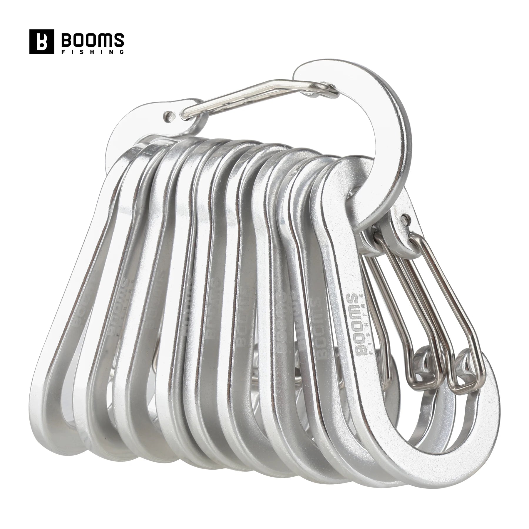 Booms Fishing CC1-10pcs Multi-Use Small Clips Keychain Caribeaner Clip 2 inch Aluminum D Ring Carabiners Fishing Accessories