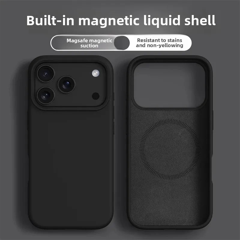 Original Magnetic Phone Case For iPhone 17 16 Pro Max Air Liquid Silicone Cases For iPhone17 16 Pro Max 17Pro Soft Bumper Cover