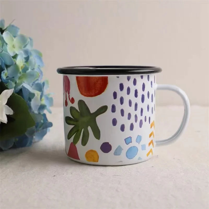 Hot Selling Enamel Mug Back to ancients Thick Wall Unbreakable Enamel Mugs Outdoor Camping Mug Bonfire Party Fishing Picnic Mugs