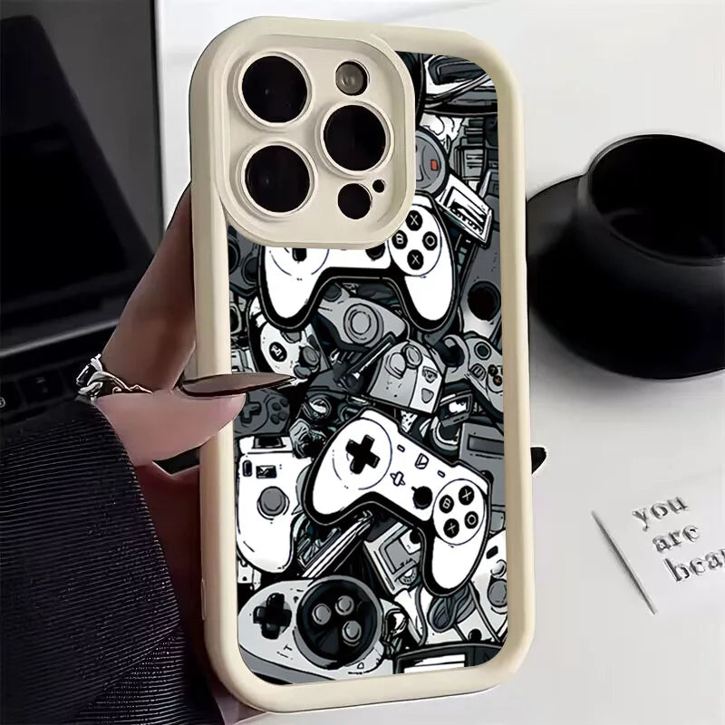 Case For iPhone 17 16 Pro Max Air Cases iPhone 15 Case Game Controller Graphic Case For iPhone 11 12 13 14Pro 7 8 Plus SE2 Cover