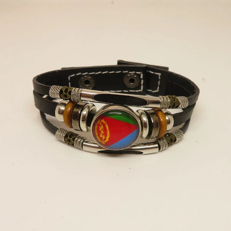 Love Eritrea Flag Bracelet Handmade Charm Bracelets & Bangles For Women And Men Jewelry Freindship Lovers Gift