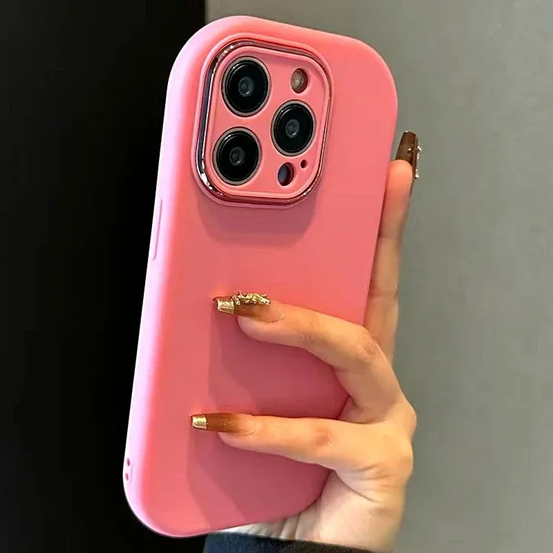 Luxury Cute Soft Silicone Candy Color Phone Case For iPhone 11 12 13 14 15 16 17 Pro Max Plus Shockproof Bumper Back Cases Cover