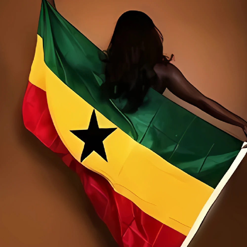 Ghana Flag 150x90cm high quality Polyester hanging Ghana National Flags