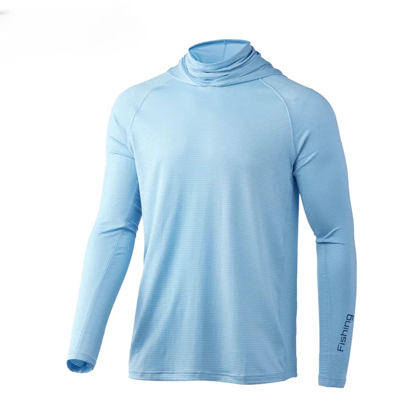 Hoodie Fishing Shirts Long Sleeve Quick Dry Sweatshirt Summer Dresses Breathable Jersey UV Fishing Clothing Face Mask