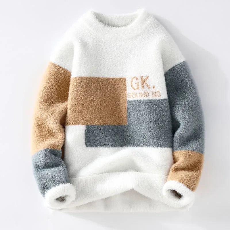Sweaters men 2025 Winter Letter pattern thick sweater men Student youth sweaters autumn Men's wool pullovers full size S-3XL