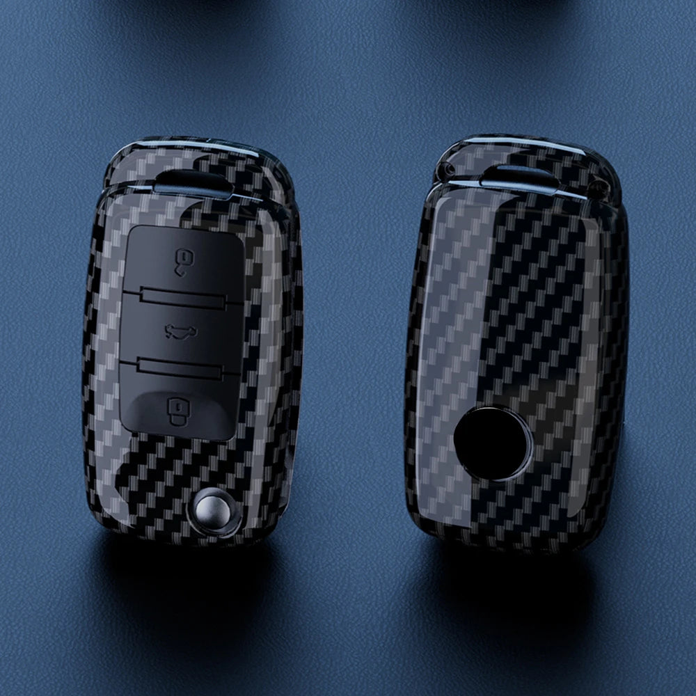 Carbon Fiber ABS Car Key Case Cover Shell For VW Volkswagen Polo Tiguan Passat Golf 7 MK Jetta Skoda Kodiaq Superb Octavia Seat