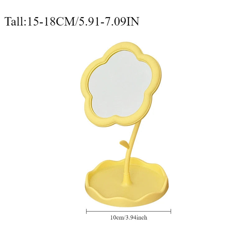 Mirror Desktop Flower Mirrors Creative Dormitory Desktop Online Celebrity Gao Yan Value Mirrors for Bedroom Home Decor Mirror