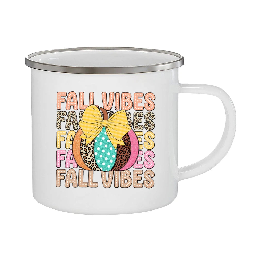 Just A Girl Who Loves Fall Mug Hello Autumn Mugs Pumpkin Spice Latte Enamel Coffee Cup Autumn Gifts Ideas