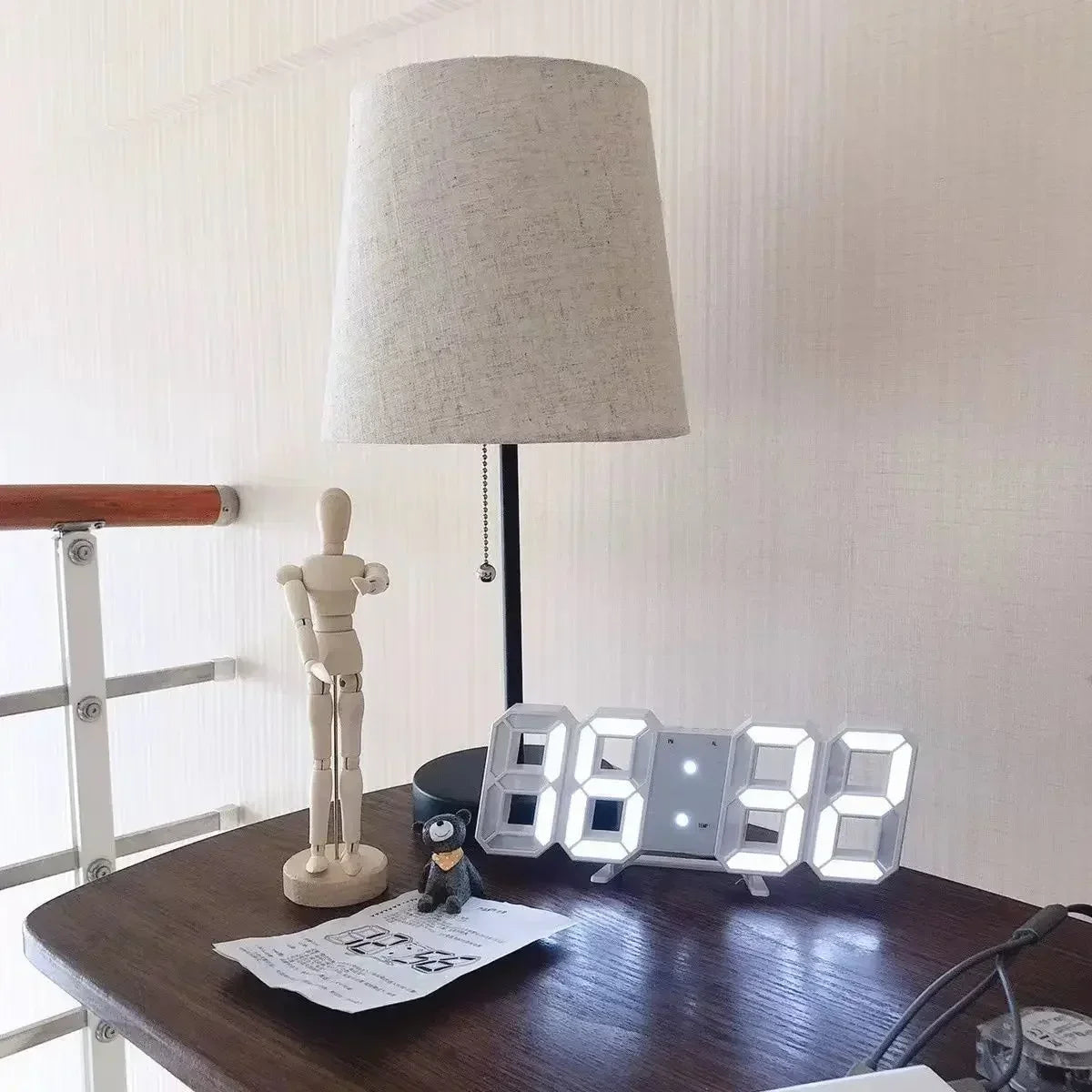 3D LED Digital Clock Wall Decoration Glow Night Mode Decoration for Home Adjustable Electronic Watch Clock Decor Clocks Garden