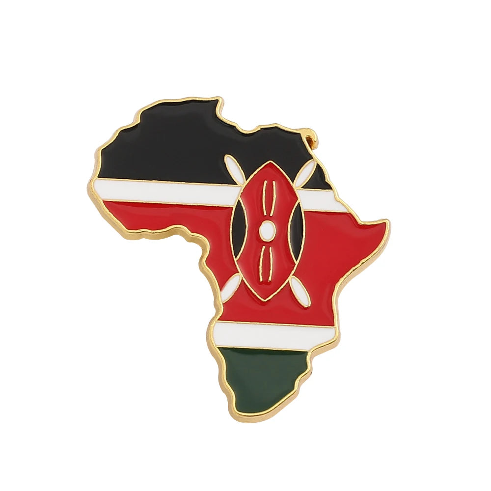 Hip-hop Africa Map Enamel Pins Brooches Ethnic Jewelry Ghana Congo Sudan Somalia Uganda Zimbabwe Zambia Liberia Map Brooch