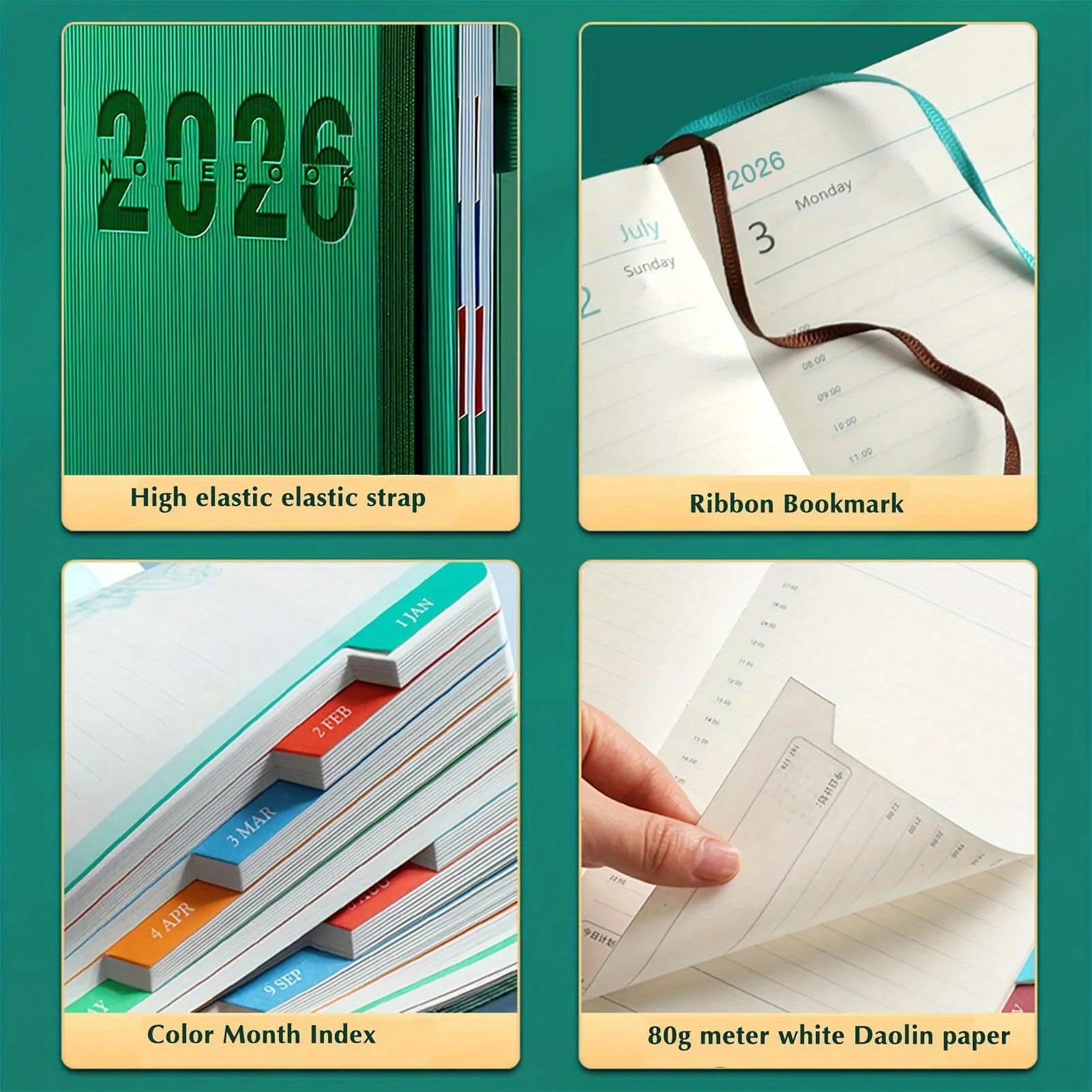 2026 New Calendar Log: Time Management 365 Day Plan Office、 400 Pages, Daily Plan | Visual Organization|