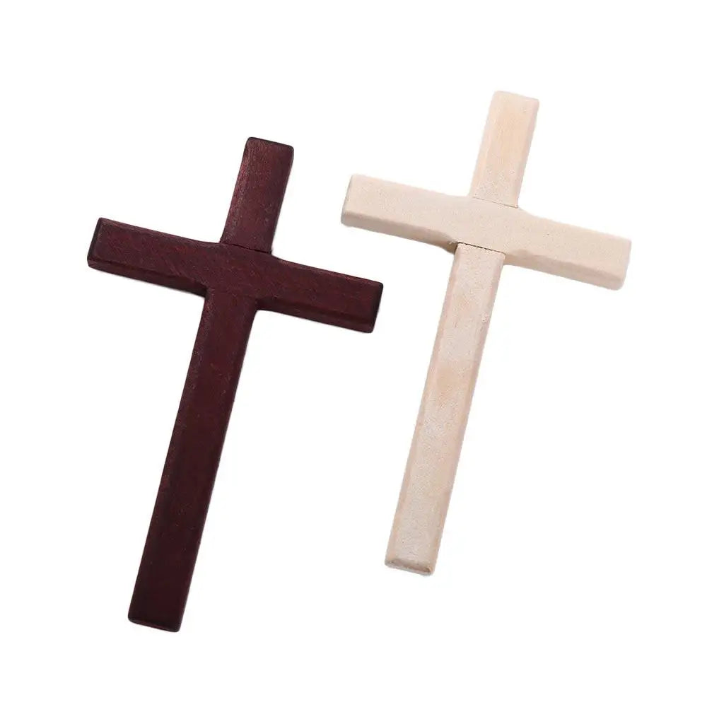 1PC Creative Christian Wooden Cross 12cm Hanging Wall Large Long Crucifix Two Color for Home Decoration