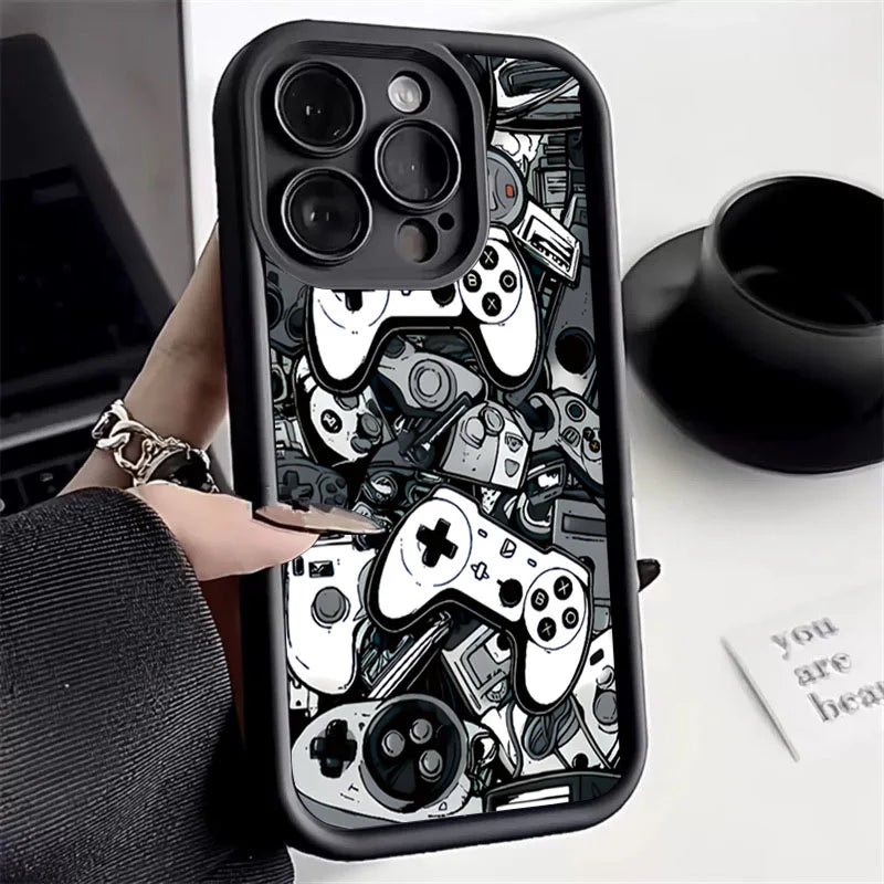 Case For iPhone 17 16 Pro Max Air Cases iPhone 15 Case Game Controller Graphic Case For iPhone 11 12 13 14Pro 7 8 Plus SE2 Cover